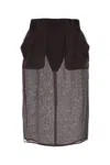Saint Laurent Gonna In Seta Marrone Donna