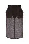 Saint Laurent Gonna In Seta Marrone Donna