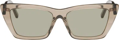 Saint Laurent Brown Sl 276 Mica Sunglasses In 043 Brown