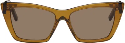 Saint Laurent Brown Sl 276 Mica Sunglasses In 060 Brown