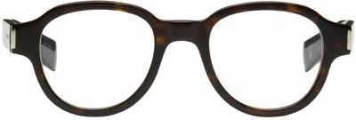 Saint Laurent Brown Sl 546 Glasses In Havana-havana-transp