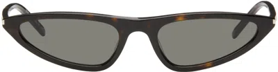 Saint Laurent Brown Sl 703 Sunglasses In 002 Havana-havana-gr