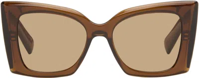 Saint Laurent Brown Sl M119 Blaze Crystal Sunglasses