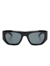 Saint Laurent '740' Rectangular Frame Sunglasses In Brown