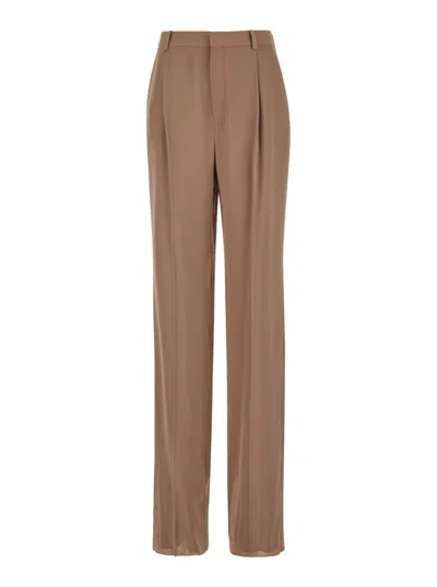 SAINT LAURENT BROWN SLIM FIT PANT