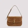 Saint Laurent Solferino Suede Leather Shoulder Bag In Brown