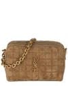Saint Laurent Brown Suede Cassandre Carre Camera Bag (authentic Pre-loved)