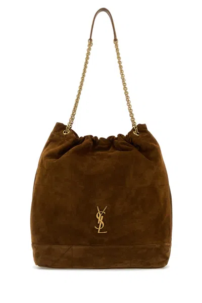 Saint Laurent Brown Suede Large Jamie Shopping Bag