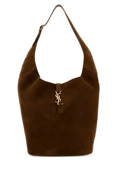 Saint Laurent Brown Suede Le 5 Ã 7 Shoulder Bag