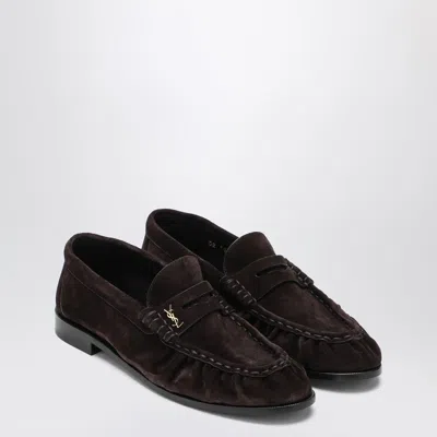Saint Laurent Brown Suede Le Loafers Women