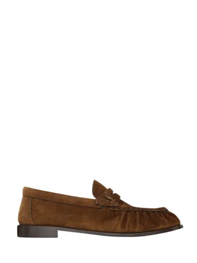 Saint Laurent Brown Suede Loafers