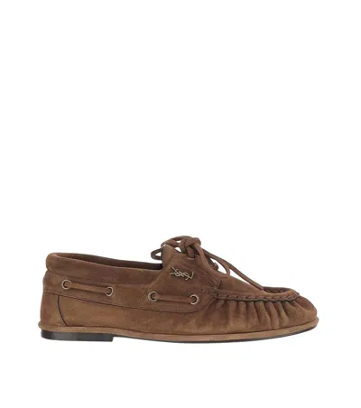 Saint Laurent Brown Suede Loafers