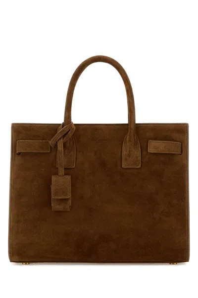 Saint Laurent Brown Suede Sac De Jour Handbag