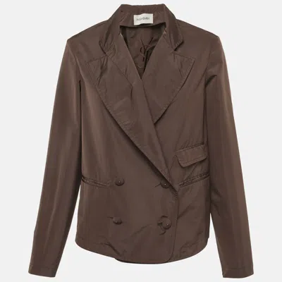 Pre-owned Saint Laurent Brown Synthetic Double Breasted Jacket M