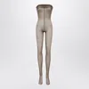 Saint Laurent Jumpsuit Tights In Brown