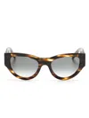 SAINT LAURENT BROWN TORTOISESHELL CAT EYE SUNGLASSES