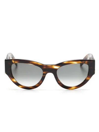 Saint Laurent Temple Cat-eye Sunglasses In Green