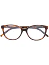 Saint Laurent Tortoiseshell Cat-eye Glasses In Brown