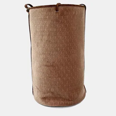 Pre-owned Saint Laurent Brown Velvet Le Monogram Velvet Bucket Bag