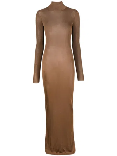 Saint Laurent Brown Viscose Dress