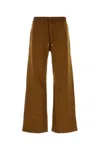 Saint Laurent Sporty Pants With Satin Waistband In Brown