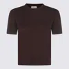 Saint Laurent Short-sleeve Crew-neck T-shirt In Brown