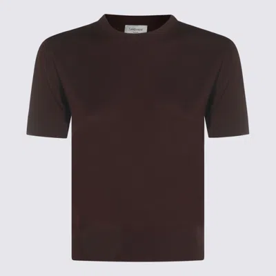 SAINT LAURENT BROWN WOOL KNITWEAR