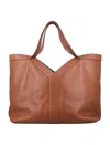Saint Laurent Large Leather Y Tote With Bronze Hardware In Brown