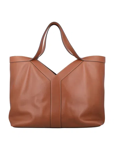 SAINT LAURENT BROWN Y LARGE TOTE