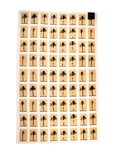 Pre-owned Saint Laurent Bruno Roels Palm Tree Beach Towel In Blac/neutrals