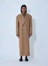 Saint Laurent Brushed Cashmere-and-wool-blend Coat In Brown