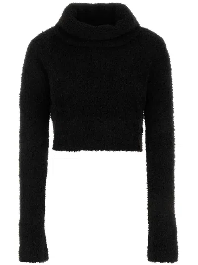 Saint Laurent Womens Turtleneck Long-sleeved Jumper In Black