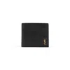 Saint Laurent Brushed Leather Black Wallet In Black