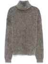 Saint Laurent Brushed Sweater In Grey