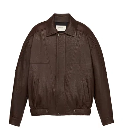 Saint Laurent Jacket In Bubbled Lambskin In Black