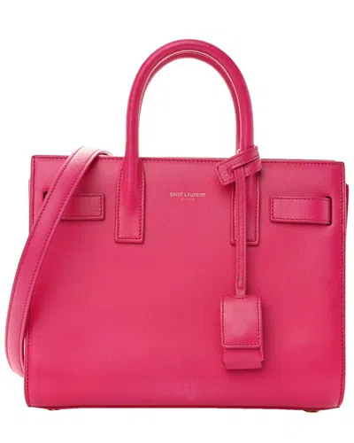 Saint Laurent Bubblegum Calfskin Leather Nano Sac De Jour (authentic Pre-  Loved)