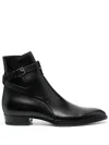 Saint Laurent Man Ankle Boots Black Size 9 Calfskin In Schwarz