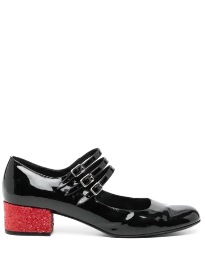 Pre-owned Saint Laurent Buckle Fastening Mart Janes In Black