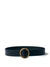 Saint Laurent Buckle Leather Belt In Blue