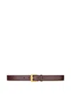 Saint Laurent Buckle Leather Belt In Brown