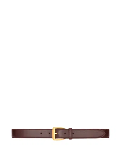 Saint Laurent Buckle Leather Belt In Brown