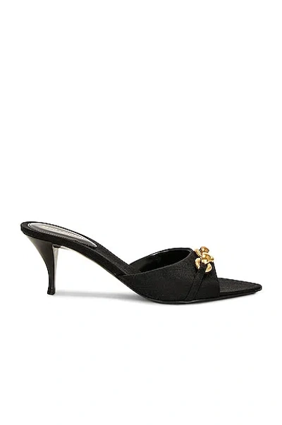 Saint Laurent Buckle Mule Sandal In Nero