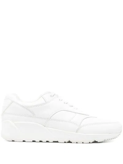 Pre-owned Saint Laurent Bump Leather Sneakers In White