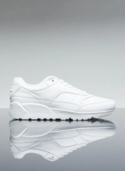 Saint Laurent Bump Leather Sneakers In White