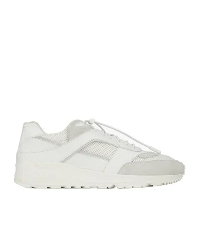 Saint Laurent Bump Round-toe Sneakers In White