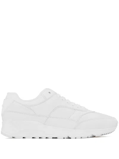 Saint Laurent Black Leather Flat Shoes In Multi