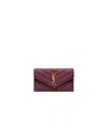 Saint Laurent Burgundy Cassandre Card Holder In Burgundy