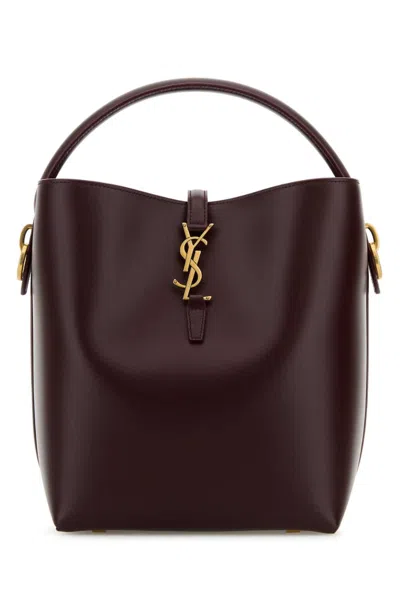 Saint Laurent Le 37 Ysl Bucket Bag In Smooth Leather In Red