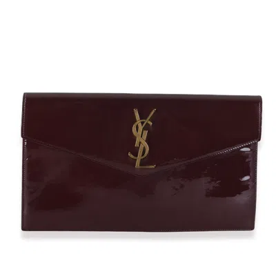 Pre-owned Saint Laurent Burgundy Patent Uptown Pouch