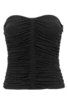 Saint Laurent Strapless Ruched Crepe-jersey Bustier Top
